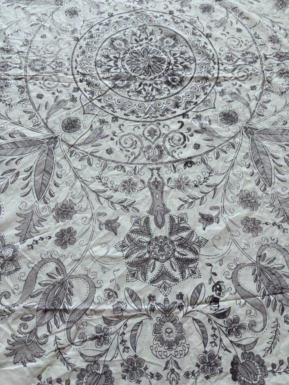 Urban Outfitters Home Purple and Cream Patterned Duvet Cover